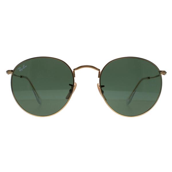 Ray-Ban Round Metal 3447 gold green sunglasses 53mm (British brand)