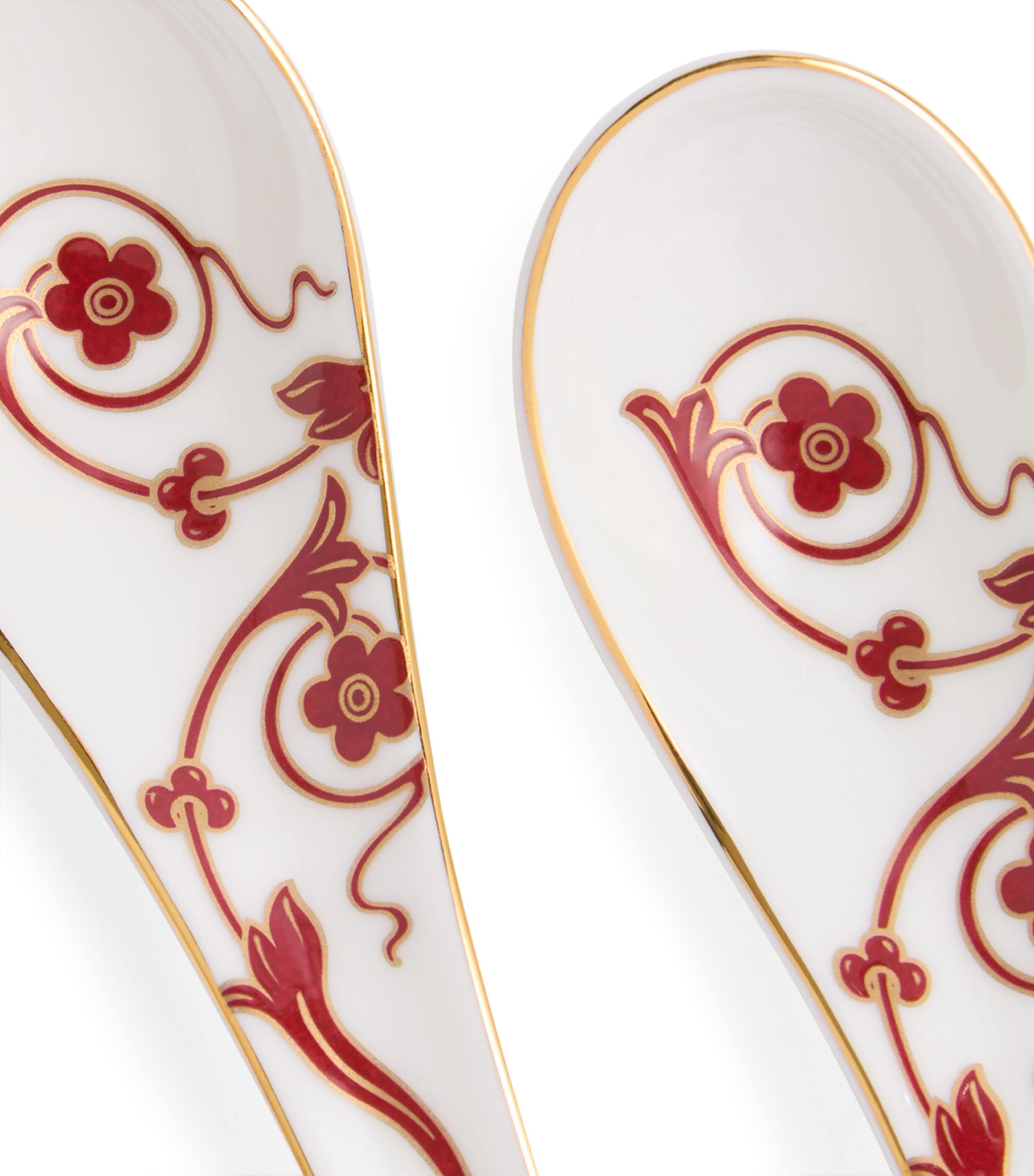 Wedgwood bone china soup spoons with gold trim, UK version