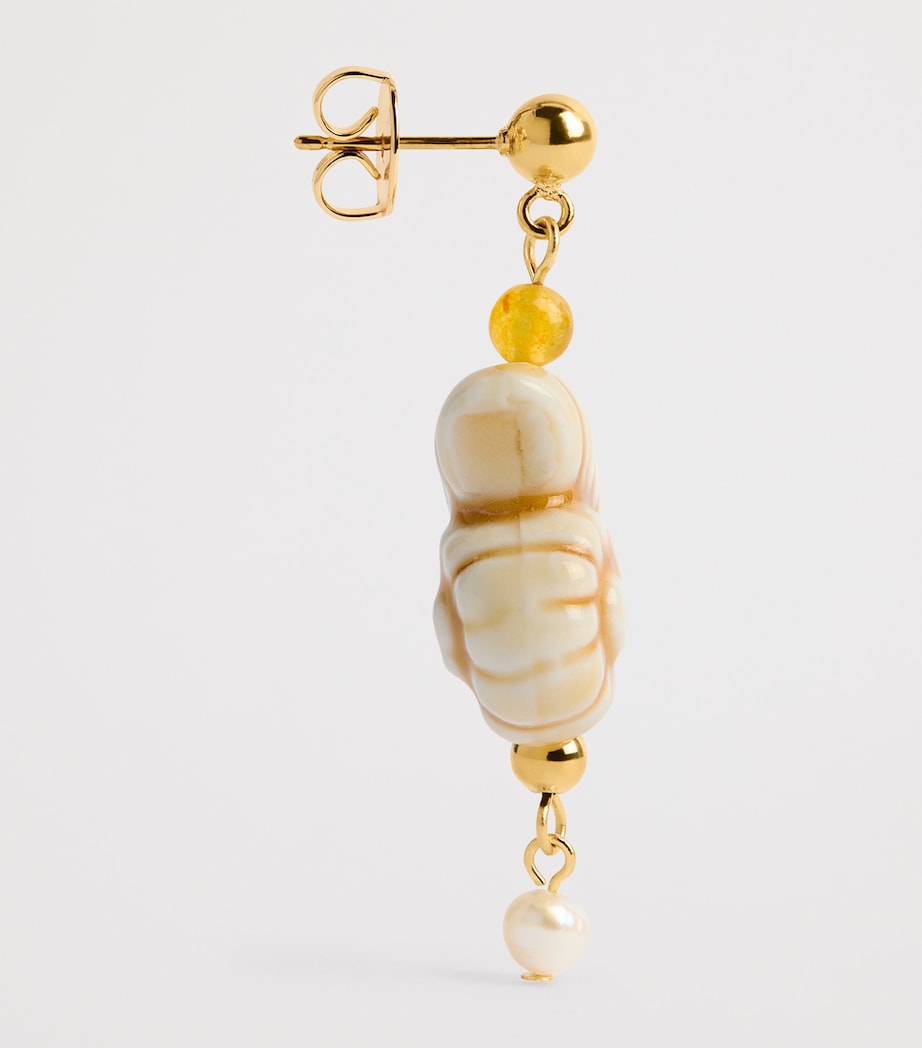 Anni Lu Seaside Earrings gold-plated porcelain shell, imported from the UK