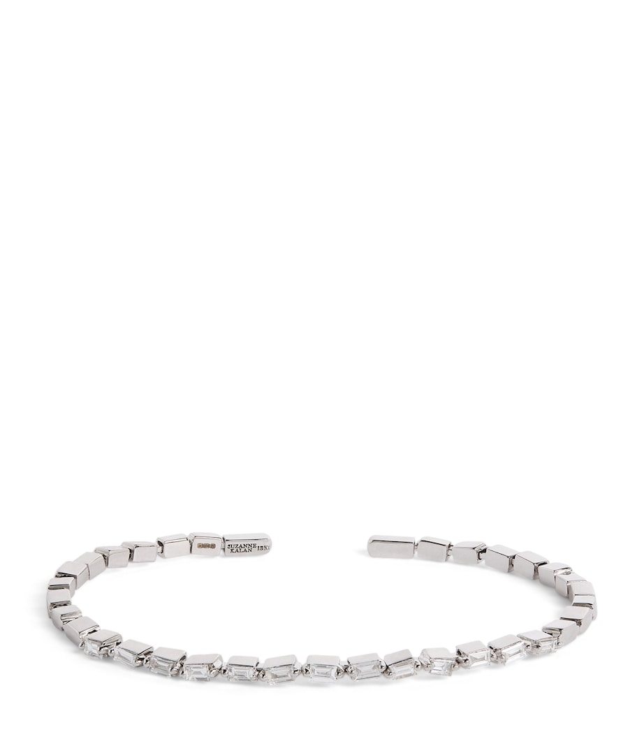 Suzanne Kalan white gold diamond thin bold bangle - British product