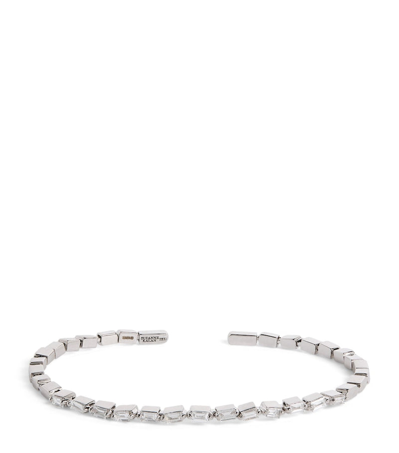 Suzanne Kalan white gold diamond thin bold bangle - British product