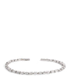 White Gold and Diamond Thin Bold Bangle