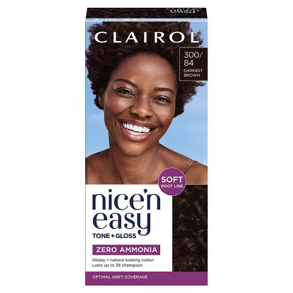 Clairol Nice'n Easy hair dye darkest brown semi permanent - British product