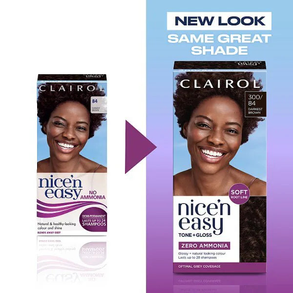 Clairol Nice'n Easy hair dye darkest brown semi permanent - British product
