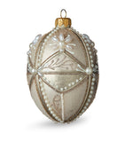Glass-Blown Hand-Painted Christmas Bauble with Lace Trims