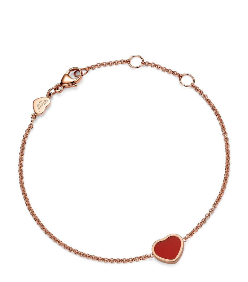 Chopard My Happy Hearts bracelet in rose gold and carnelian - British product