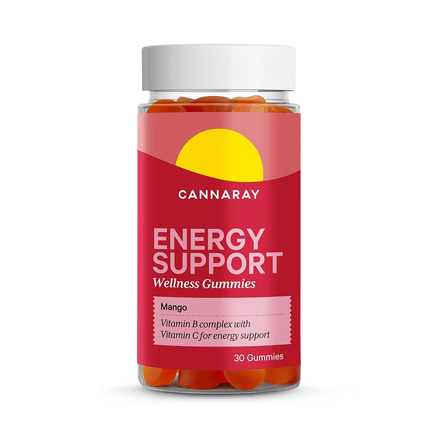 Cannaray Energy Support mango gummies 30 count, imported from the UK