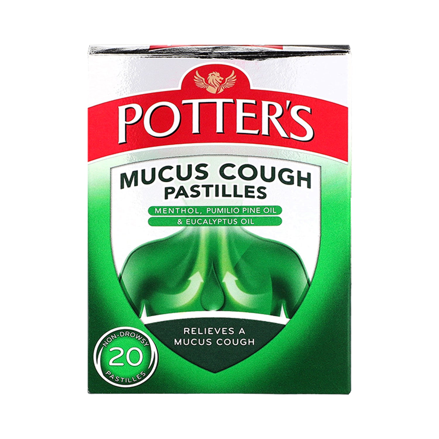 Potter's mucus cough pastilles 20 count (British brand)