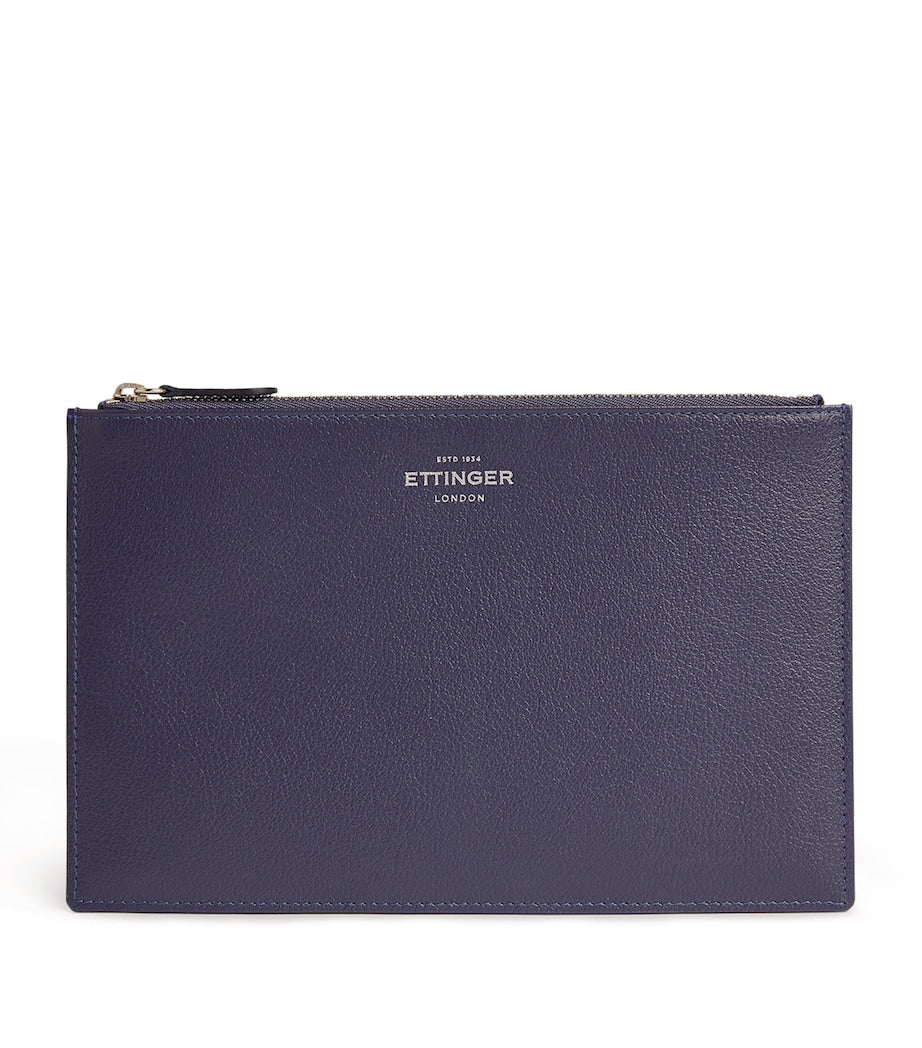 Ettinger Capra leather travel pouch (British brand)