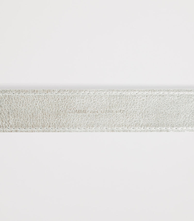 Comme Des Garçons belt silver metallic leather, imported from the UK