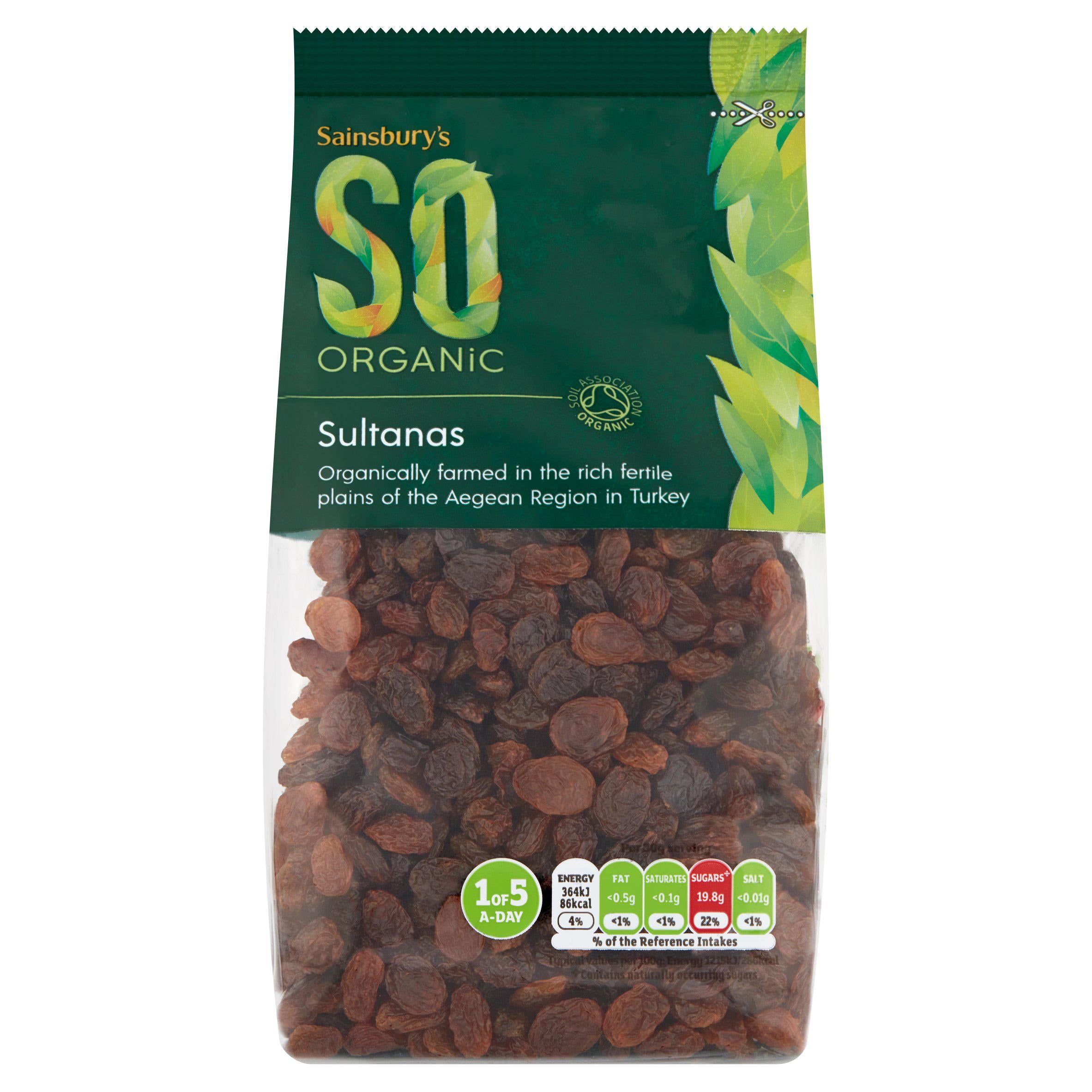 Sainsbury's Sultanas, SO Organic 500g GOODS Sainsburys   