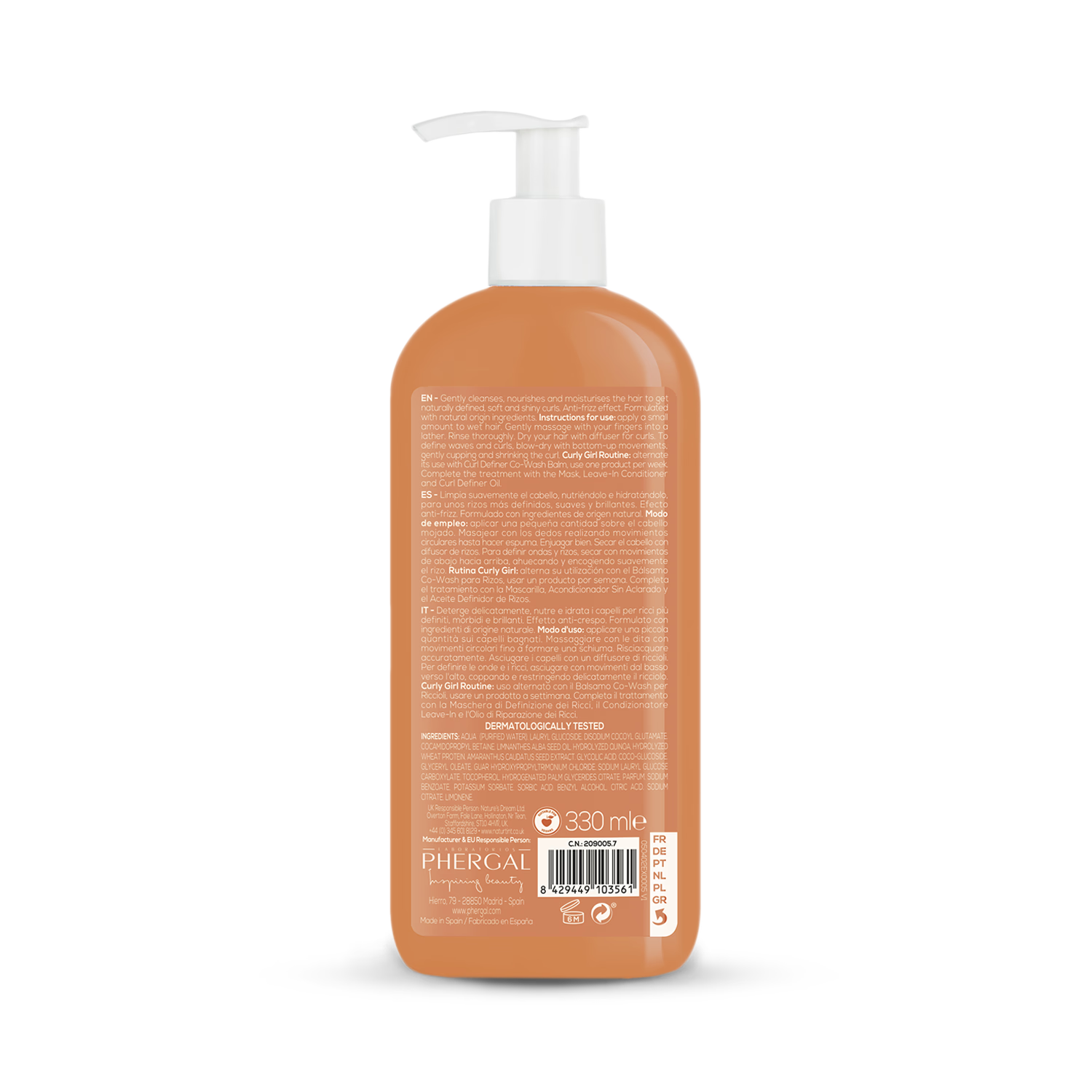 Naturtint Curly Curl Definer Shampoo 330ml, imported from the UK
