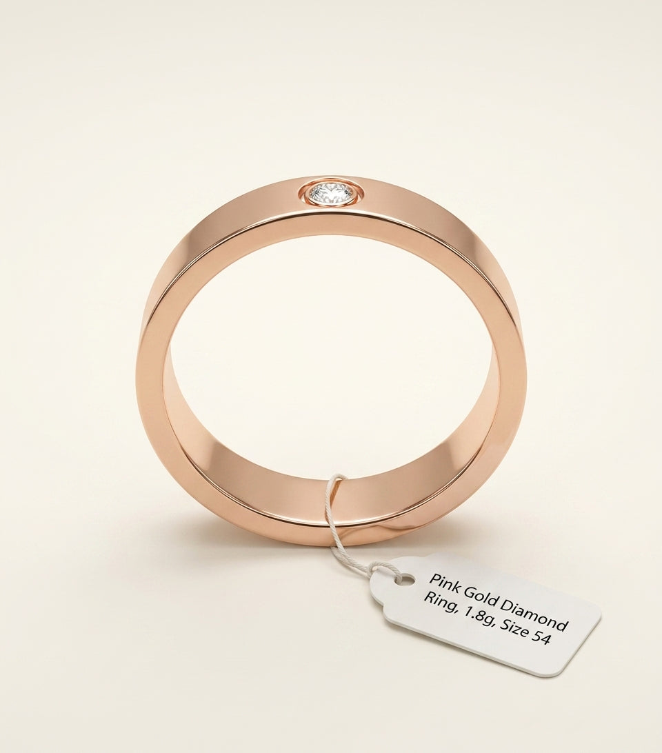 Cartier rose gold LOVE ring with diamonds, imported from the UK