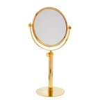 Zodiac double-sided circle table mirror with gold-plated edge (British brand)