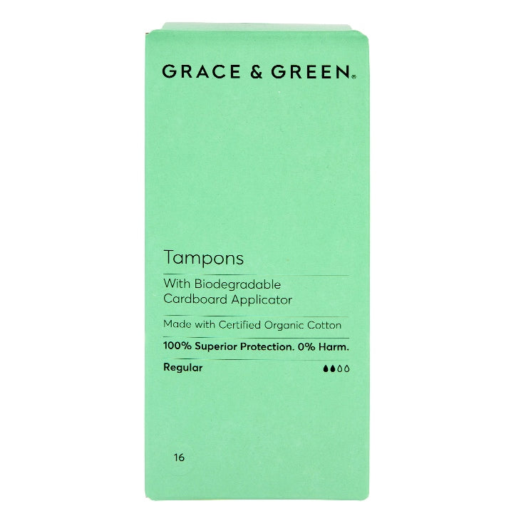 Grace & Green Applicator Tampons  - Regular 16 pack Tampons Holland&Barrett   