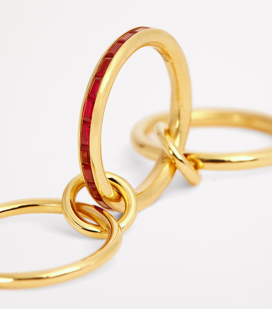 Spinelli Kilcollin Pyrus ring yellow gold ruby, imported from the UK
