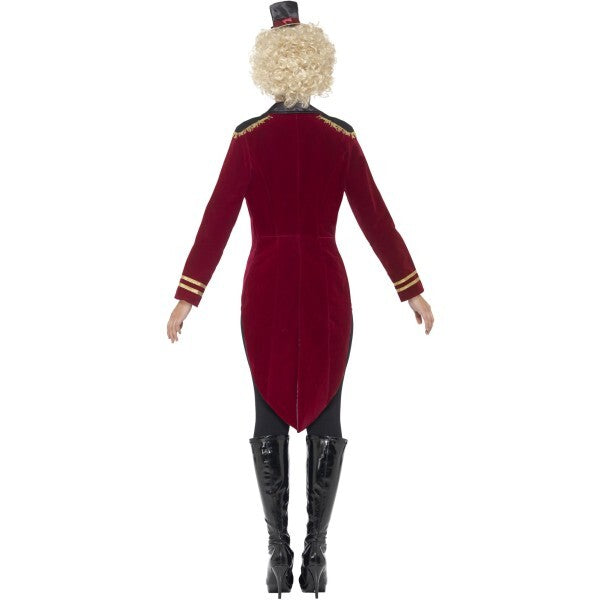 Smiffys red ringmaster costume with mini top hat, UK version