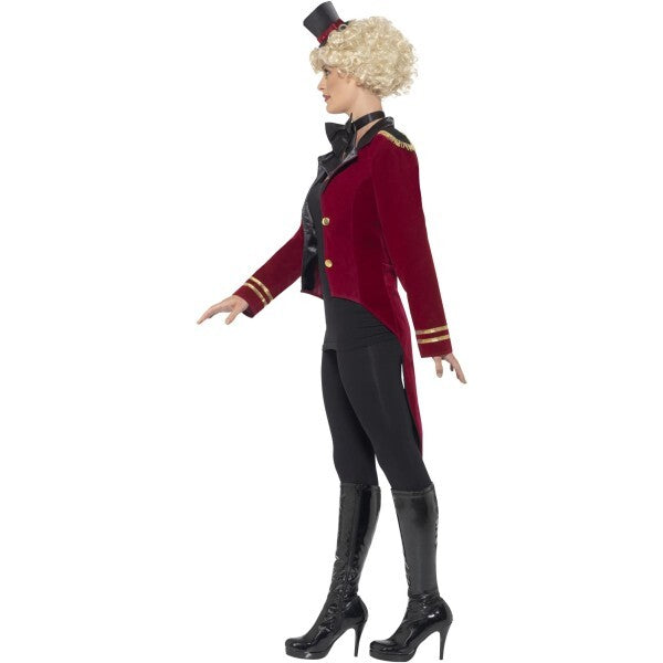 Smiffys red ringmaster costume with mini top hat, UK version
