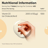 WeightWorld Vitamin D3 2000IU 400 tablets (British brand)