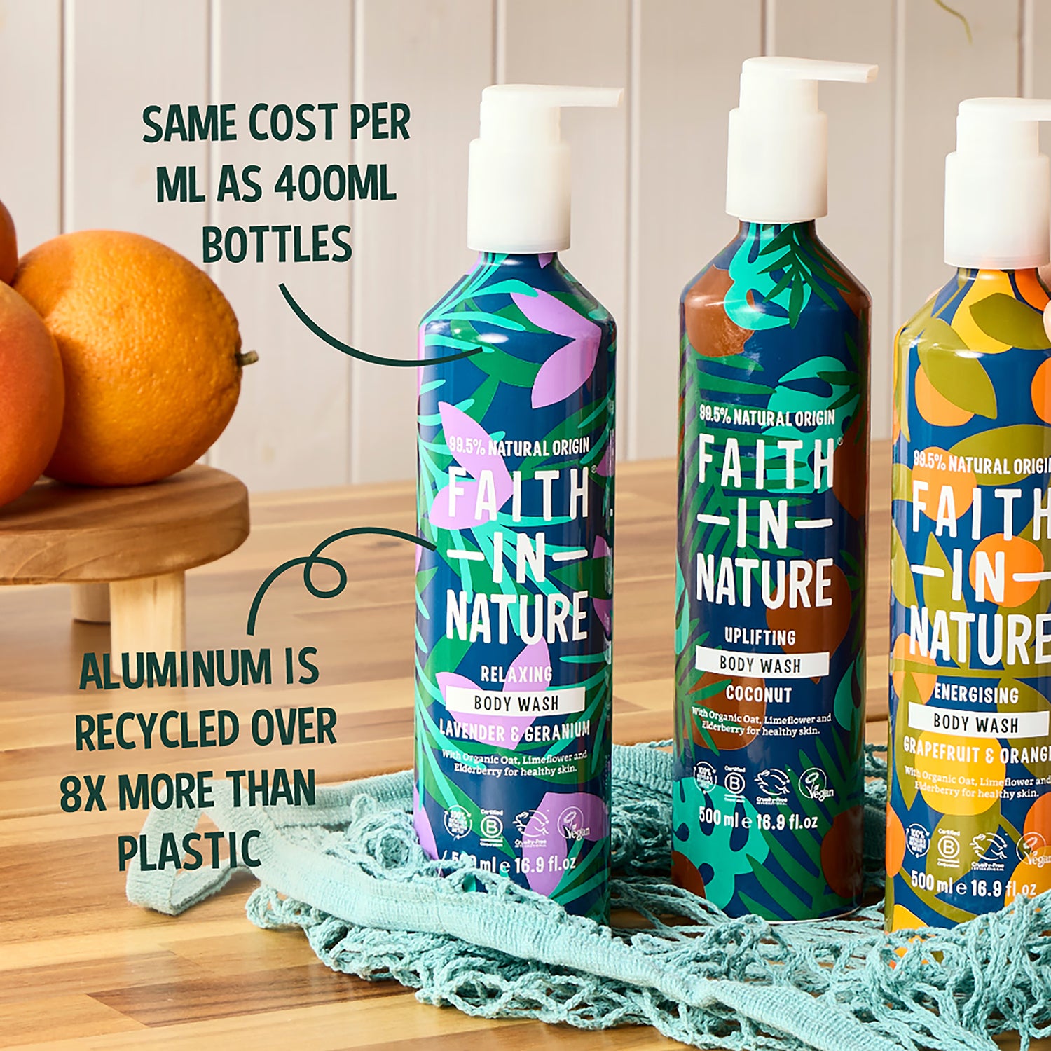 Faith In Nature lavender geranium body wash 500ml, imported from the UK