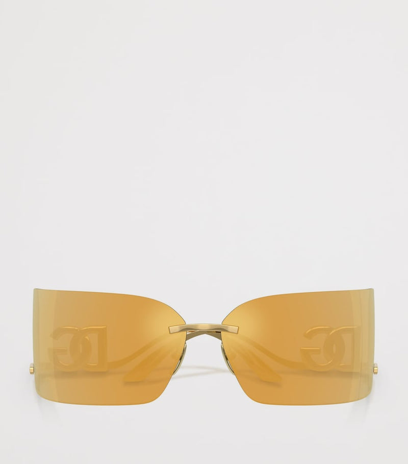 Dolce&Gabbana metal gold-tone mirrored sunglasses, imported from the UK