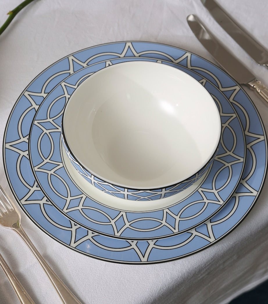 Geometric Print Fine Bone China Dinner Plates Set of 2 (26cm Diameter)