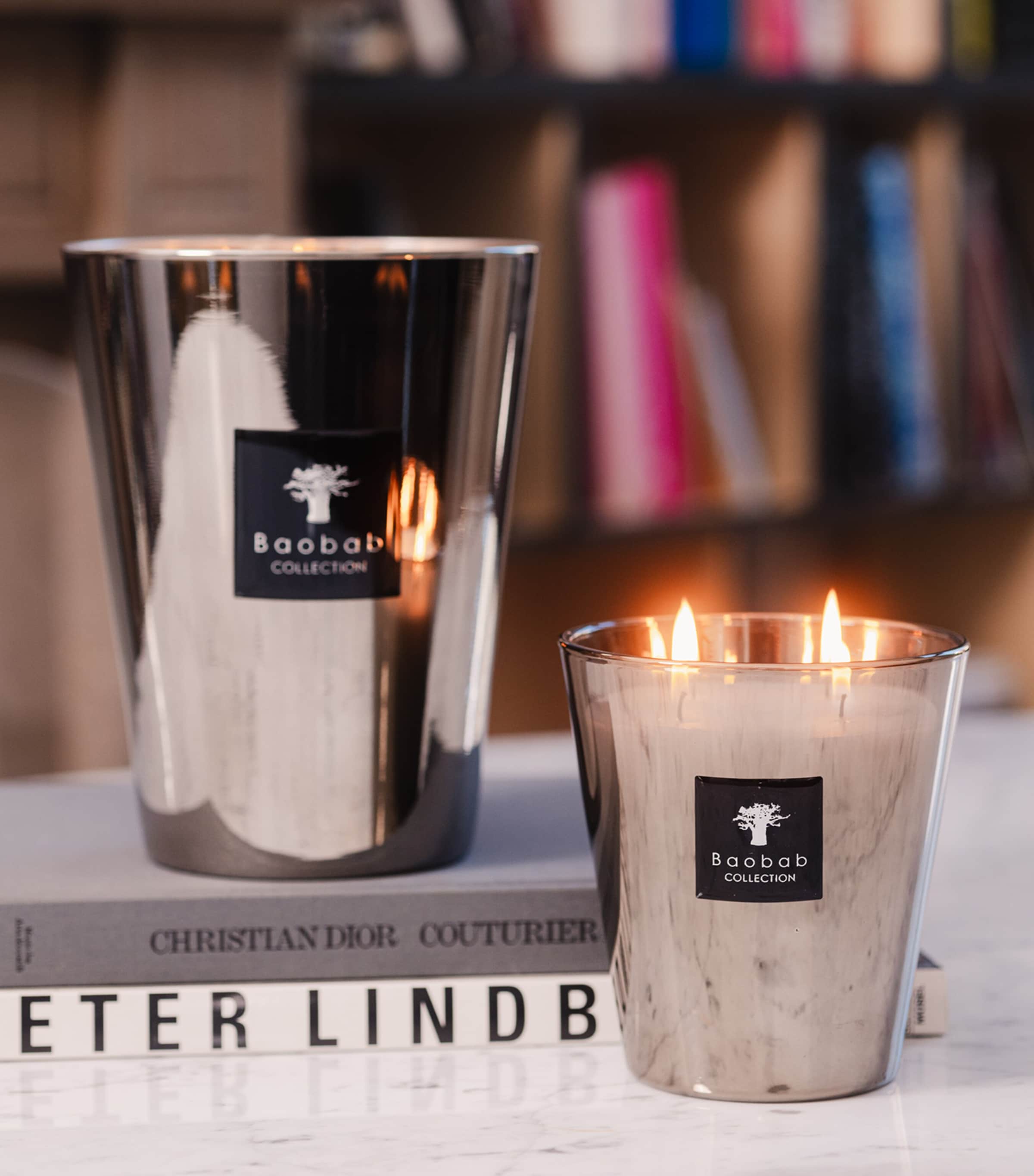 Baobab Platinum Candle grapefruit amber 16cm - British product