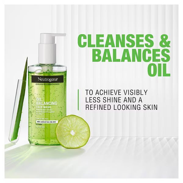 Neutrogena Oil Balancing Facial Wash Lime Aloe 200ml, imported from the UK