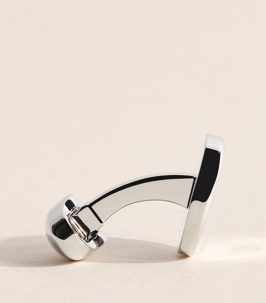 Babette Wasserman Gatsby Wheel rhodium-plated cufflinks (British brand)