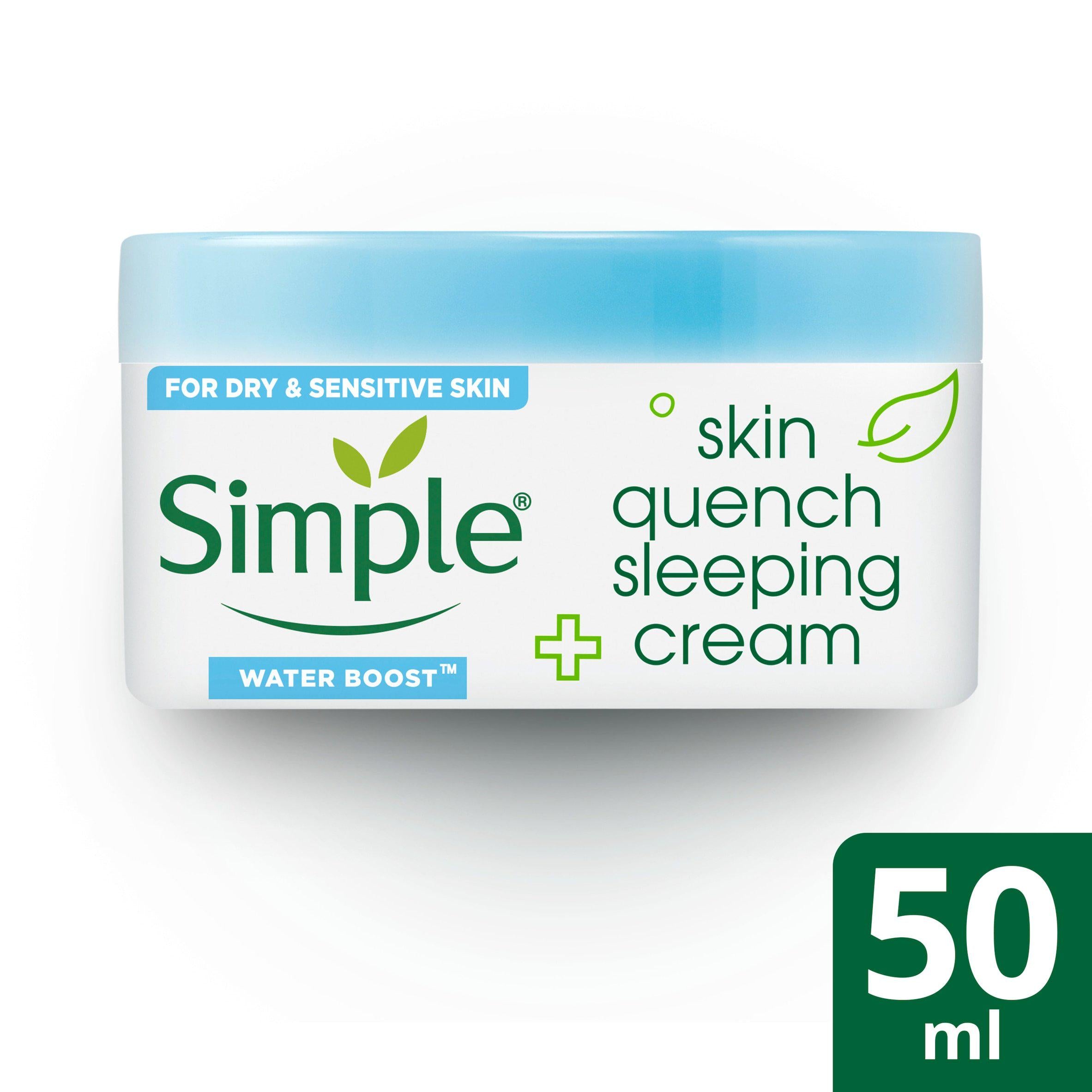 Simple Moisturiser Water Boost Skin Quench Sleeping Cream Jar 50ml All Sainsburys   