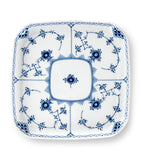 Royal Copenhagen Blue Fluted Half Lace Square Plate 21cm, imported from the UK