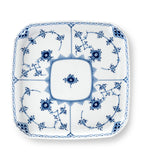 Royal Copenhagen Blue Fluted Half Lace Square Plate 21cm, imported from the UK