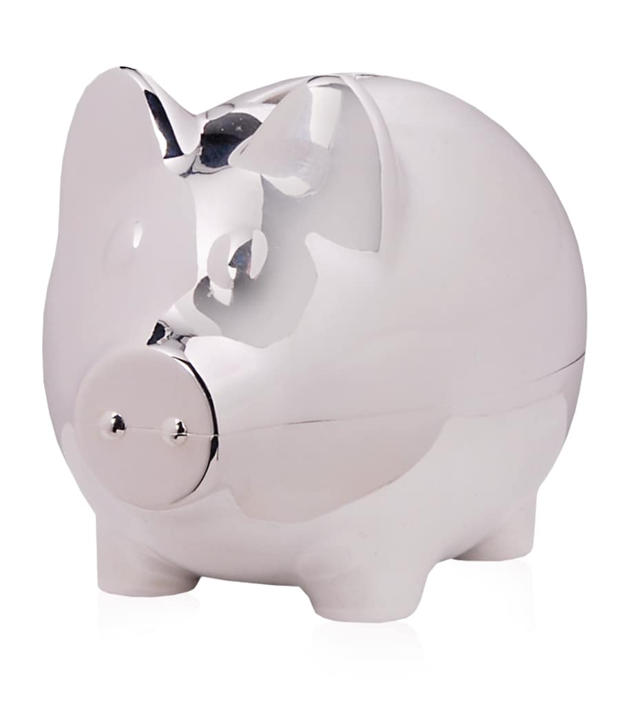 English Trousseau Kids Silver Plated Piggy Bank Pink - British product