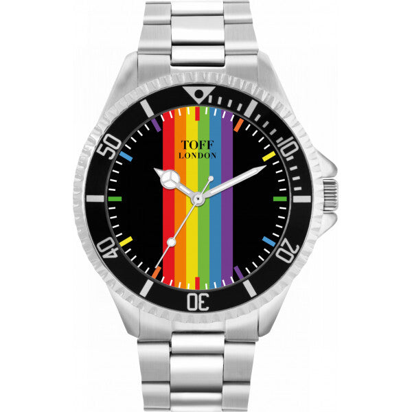 Toff London Pride rainbow batons watch 42mm, imported from the UK