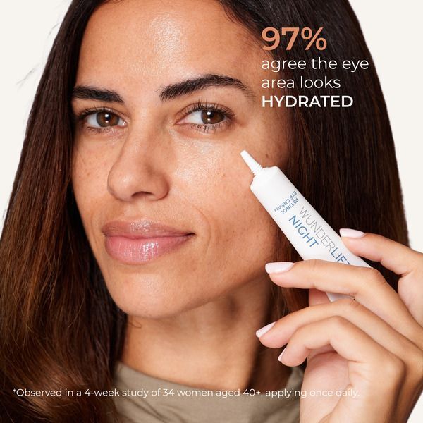 Wunderbrow night retinol eye cream, imported from the UK