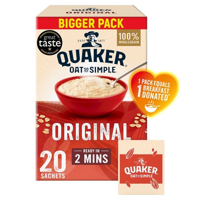 Quaker Oat So Simple Family Pack Original Porridge Sachets Cereal   20 per pack