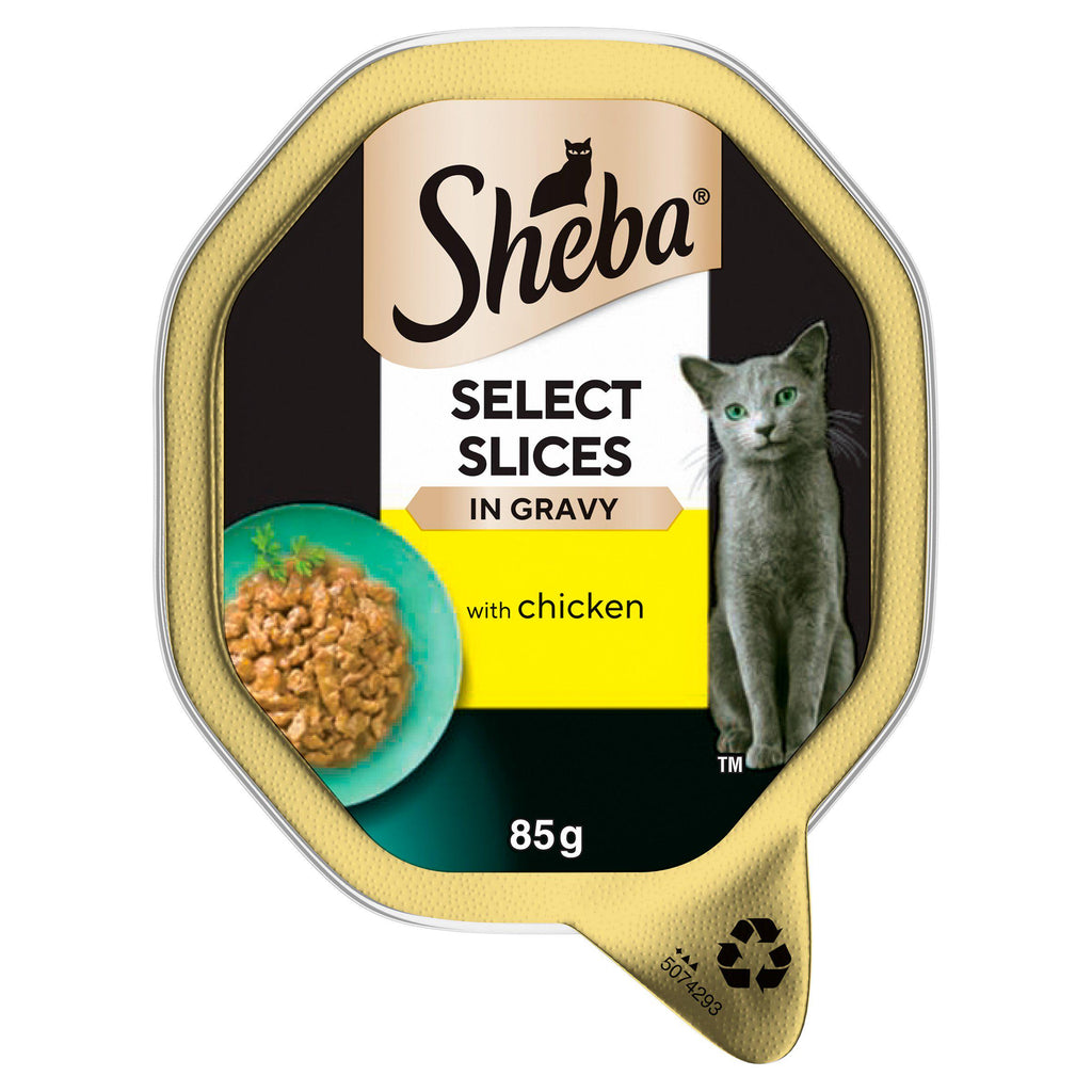 Sheba Select Slices Cat Food Tray with Chicken in Gravy 85g