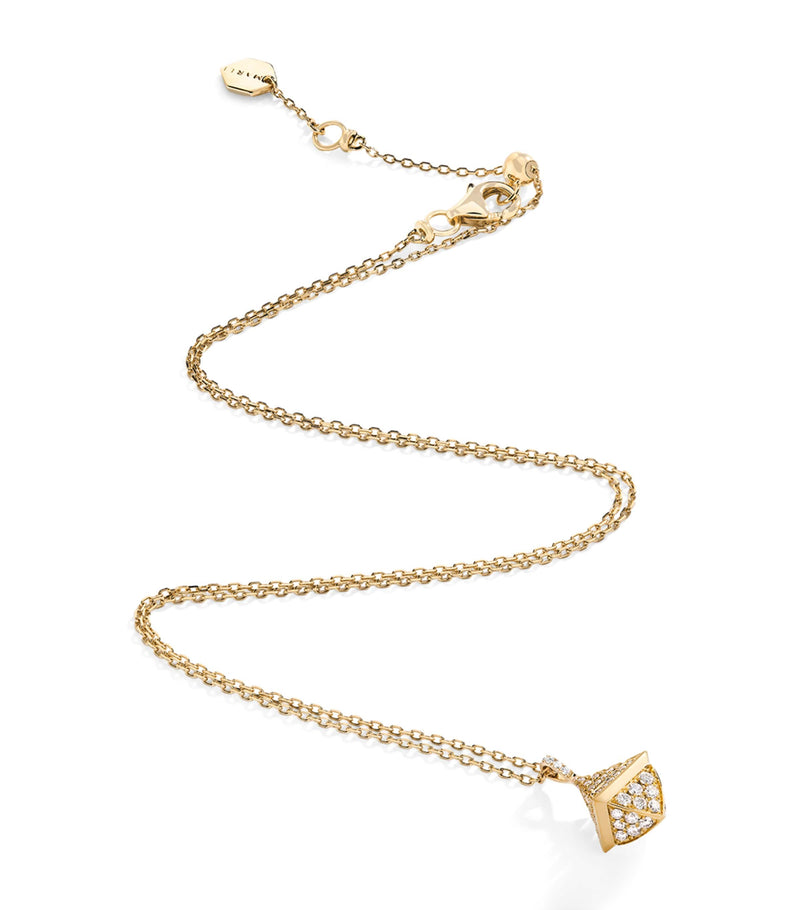 MARLI New York mini yellow gold diamond pendant necklace, imported from the UK