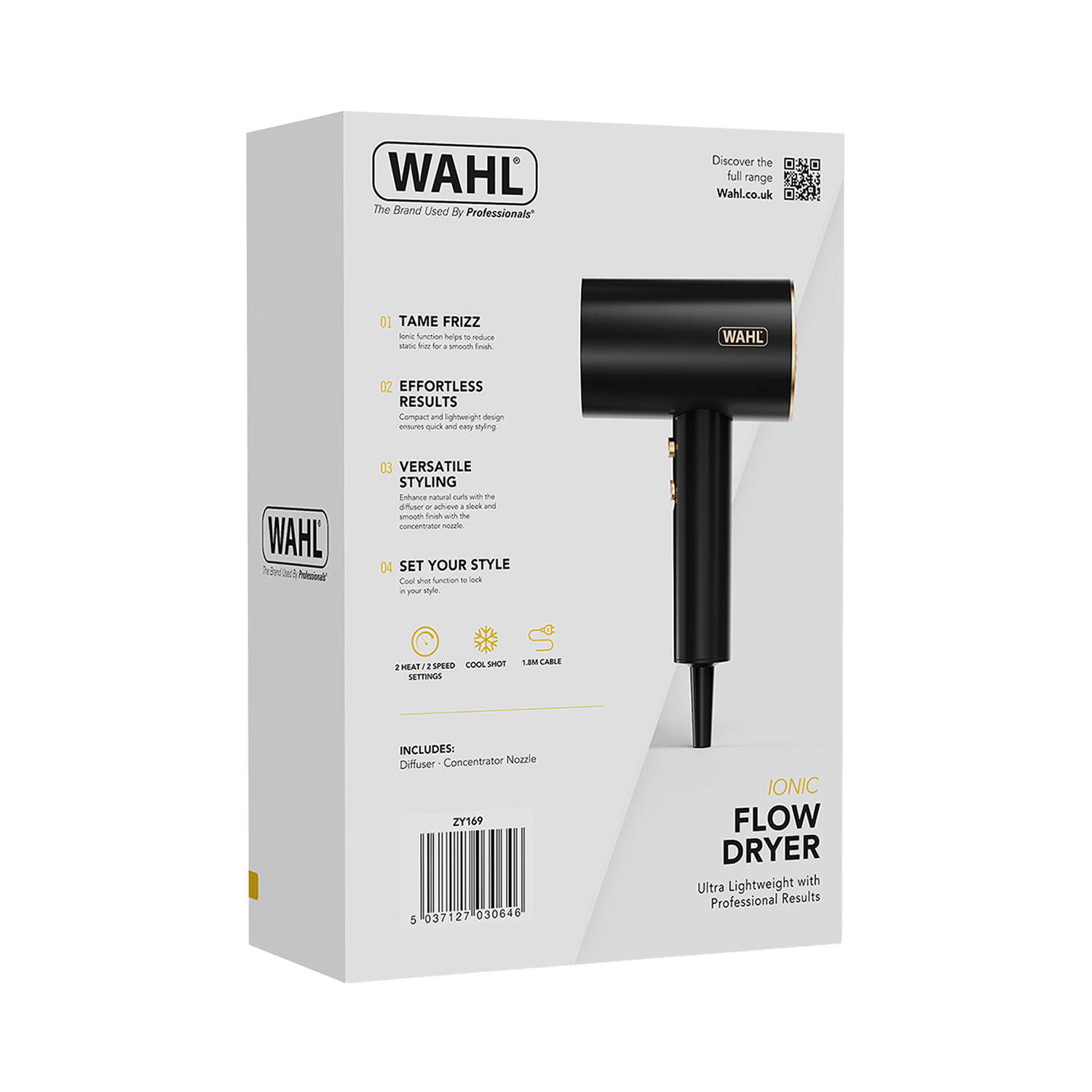 Wahl Ionic Flow hairdryer 2100W, UK version