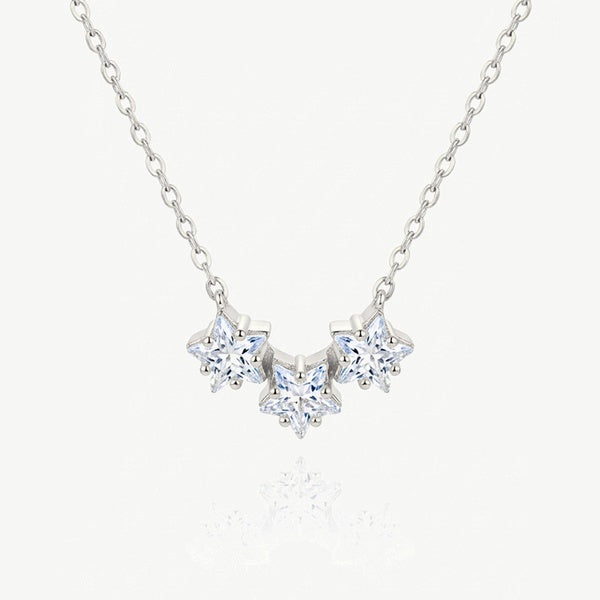 MUCHV sterling silver star necklace with cubic zirconia (British brand)