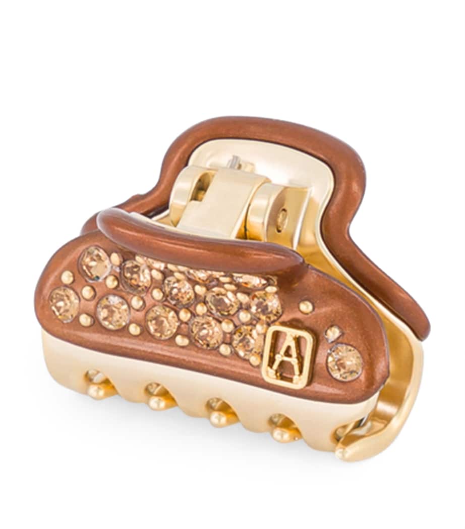 Alexandre de Paris gold-plated crystal-embellished claw hair clip, UK version