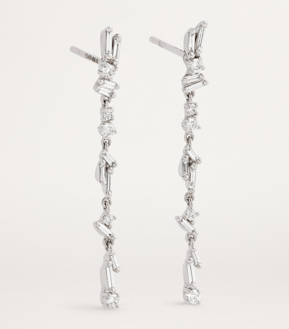 Suzanne Kalan Classic Sparkler earrings in white gold with diamonds (British brand)