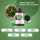 WeightWorld organic spirulina and chlorella capsules 240 count, imported from the UK