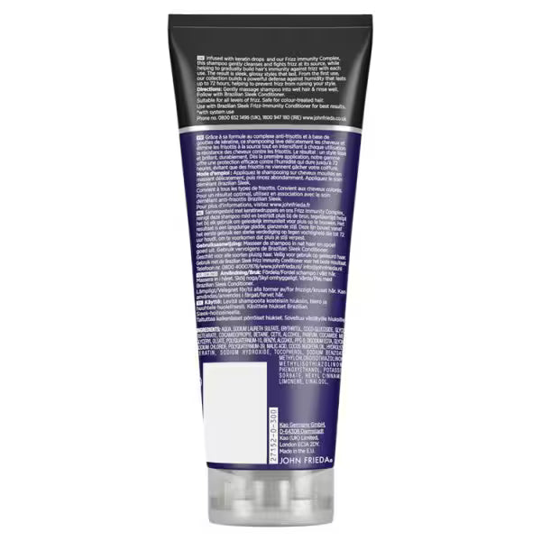 Frizz Ease Brazilian Sleek Frizz Immunity Shampoo 250ml - British product