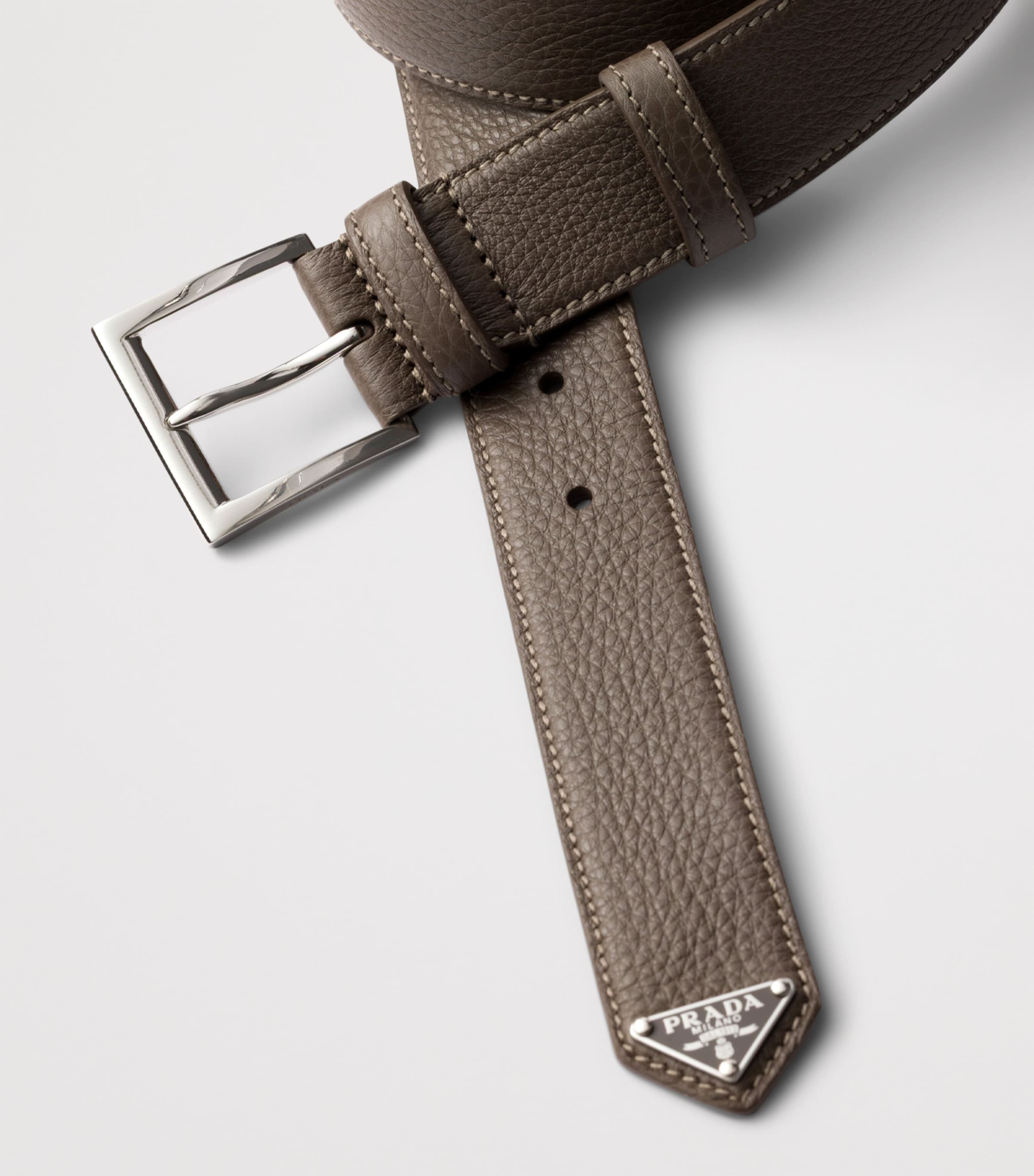 Prada leather logo belt, UK version