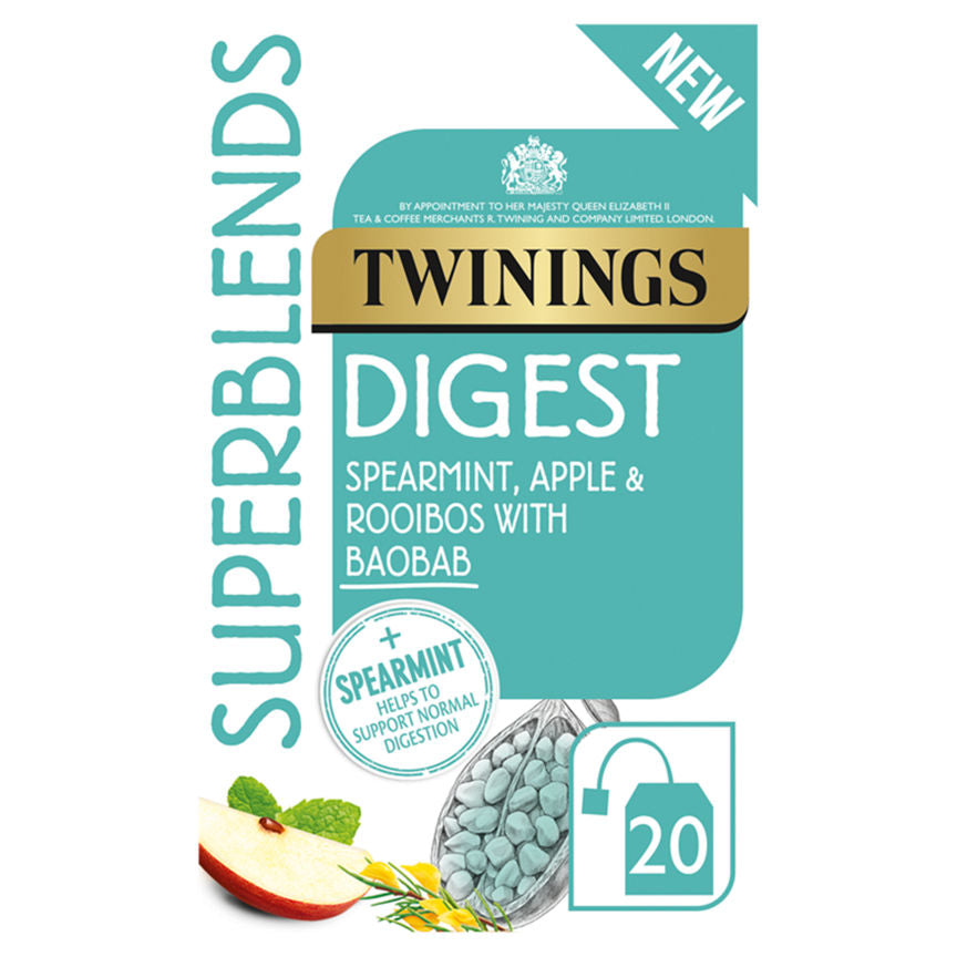 Twinings Superblends Digest with Spearmint, Apple and Rooibos, 20 Tea Bags GOODS ASDA   