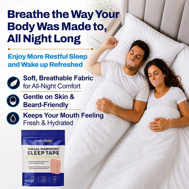 Inner Vitality Nasal Harmony mouth tape 32 strips, UK version