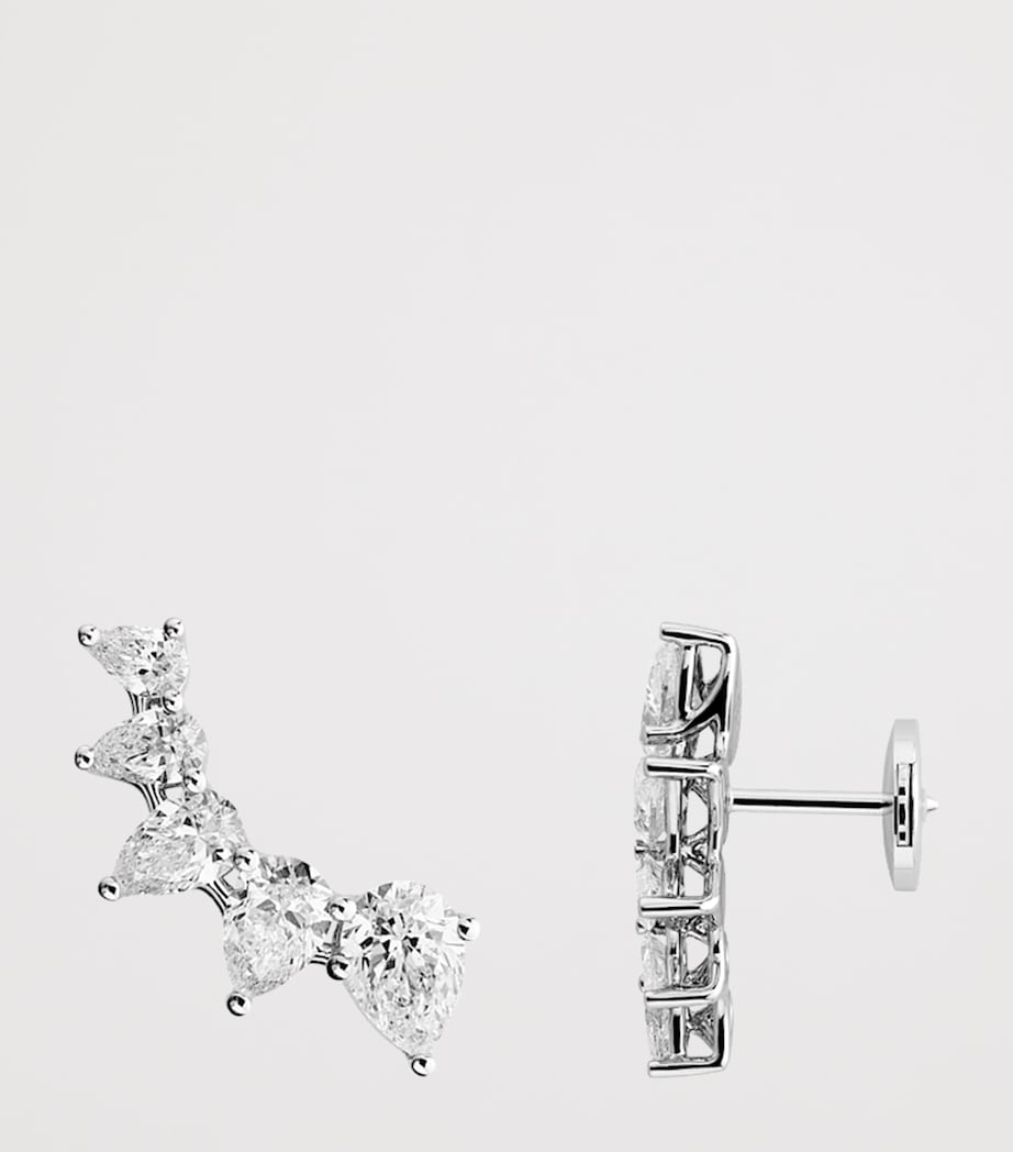 Chopard L'Heure du Diamant white gold diamond stud earrings, imported from the UK