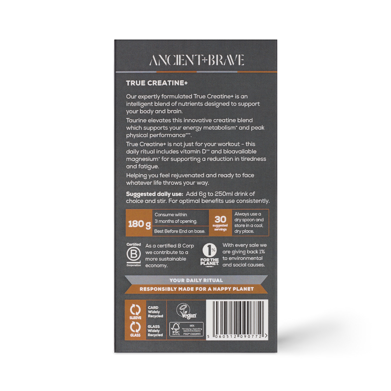 Ancient+Brave True Creatine+ supplement powder, UK version