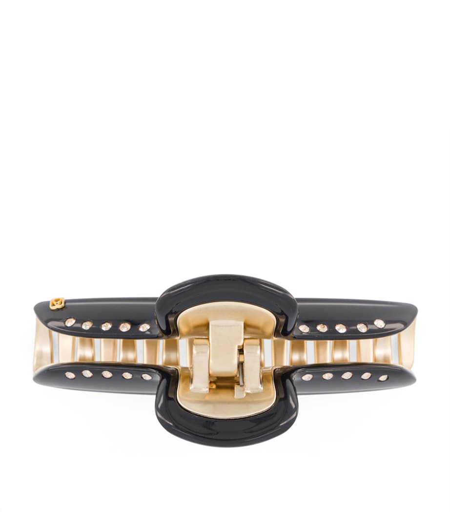 Alexandre de Paris gold-plated crystal-embellished claw hair clip, UK version